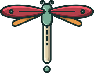 Digital png illustration of colourful dragonfly on transparent background