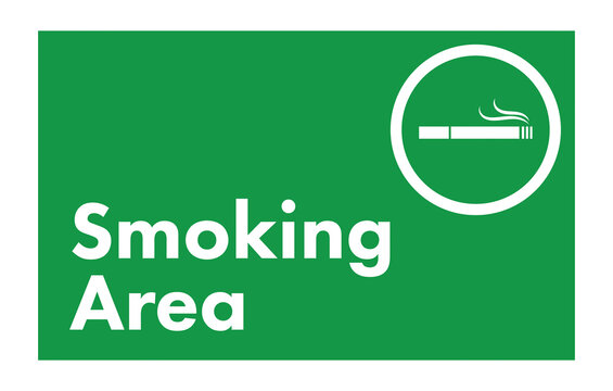 Digital png illustration of smoking area text with cigarette on transparent background