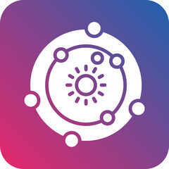 Vector Design Solar System Icon Style