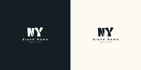 NY letters vector logo design - obrazy, fototapety, plakaty