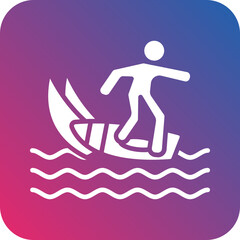 Vector Design Person Surfing Icon Style