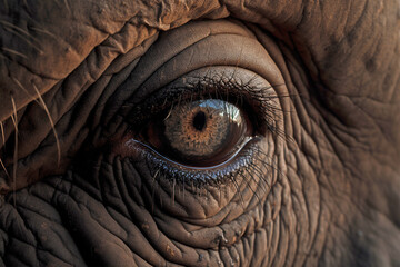 Close up of sad elephant eyes - obrazy, fototapety, plakaty