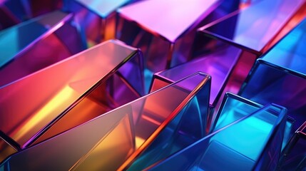 colorful glass 3d object, abstract wallpaper background
 - Powered by Adobe