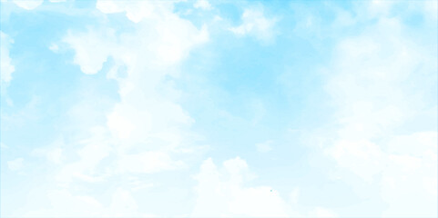 Blue sky with clouds. Sky landscape background. Vector Illustration