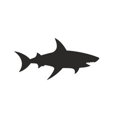 Obraz premium Minimalistische Schwarzweiß-Haifisch-Silhouette