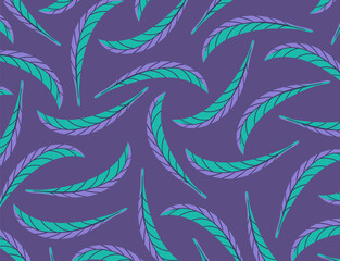 vector multi green and purple leaves for banner, publication, social media background.