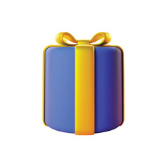 3d gift box icon. Realistic illustration of holiday surprise box isolated on a white background. Vector 10 EPS.