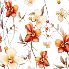 Seamless flowers illustration, created by AI.