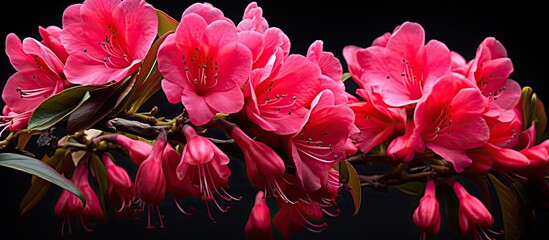 Gorgeous vibrant fall Rhododendron schlippenbachii a deciduous shrub known as the royal azalea displays stunning colors