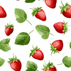 Watercolor Strawberry Seamless Pattern Vibrant Fruit