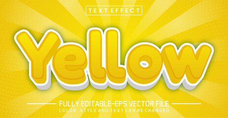 3d Yellow editable text effect - obrazy, fototapety, plakaty