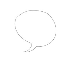 One line message bubble. continuous line drawing