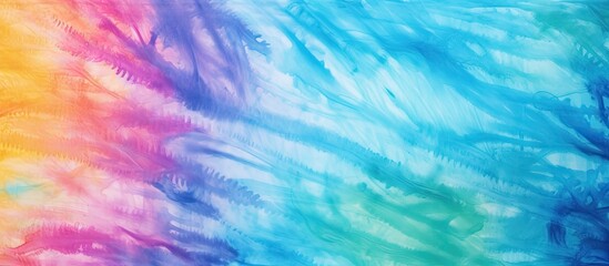 Illustration of stroke painting featuring vintage tie dye a vibrant rainbow texture and watercolor fabric with tie dye patterns The backdrop is an abstract representation of dirty art servi