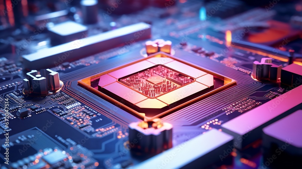 Leinwandbilder close-up of silicon die are being extracted from semiconductor wafer and attached to substrate by pi