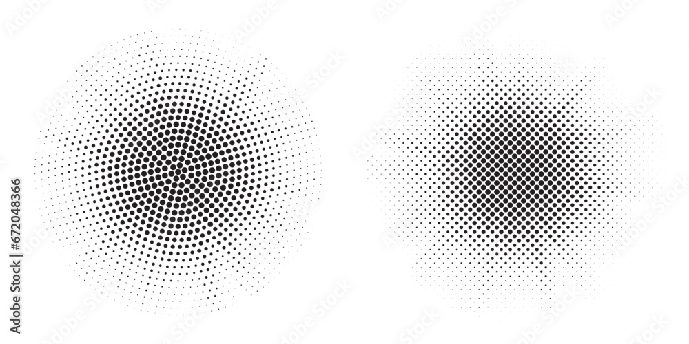 Canvas Prints halftone circle frame background set. round border icon using halftone random circle. grunge circula