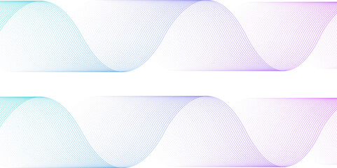 abstract vector blue and pink wave melody lines on white background