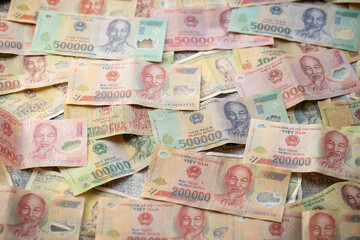 Fototapeta na wymiar Old Vietnamese Dong, Vietnamese currency 