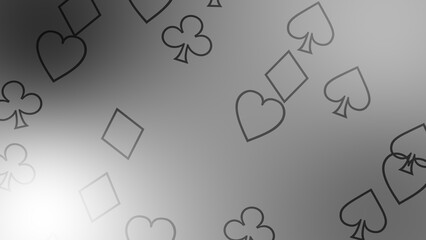 CG image of black and white background including playing cards shaped object