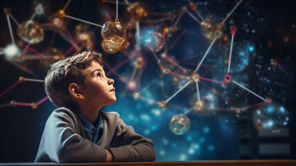 Student ponders class and science.generative ai