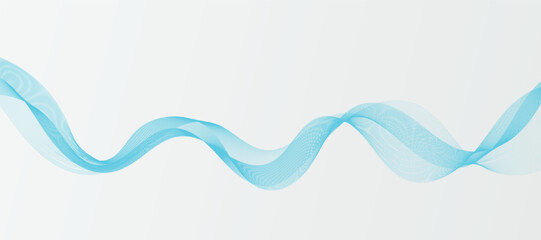 Modern vector background with blue smoky wavy lines.	