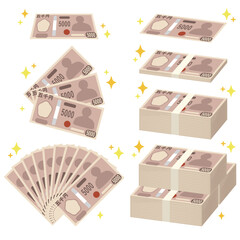 日本の五千円札イメージ　札束セット