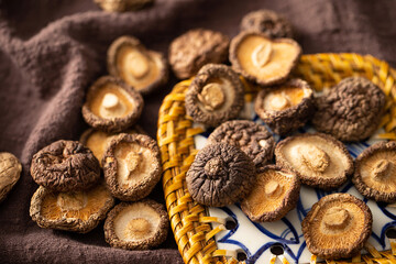 Dried mushrooms, food ingredients
