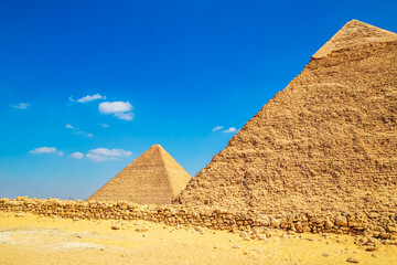 Great Egyptian pyramids. Pyramids of Cheops and Khafre.