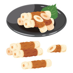 皿に盛られたちくわ