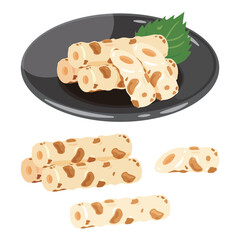 皿に盛られた焼きちくわ