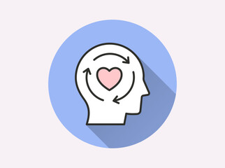 Charity flat icon with long shadow for graphic and web design.