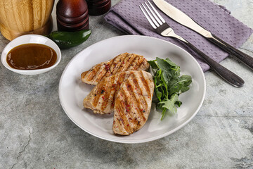 Grilled turkey breast fillet steak