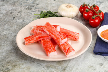 Tasty Crab stics surimi heap