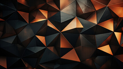 Fototapeta premium Low Poly Triangle Mosaic Background in Glossy Bronze