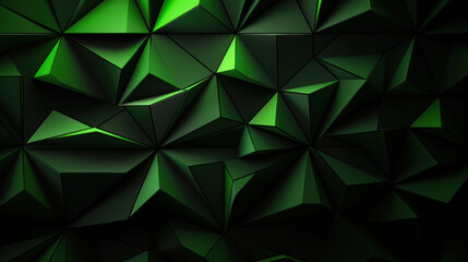 Low Poly Triangle Mosaic with Neon Green