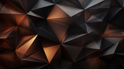 Low Poly Triangle Mosaic in Glossy Bronze