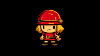 Small Viking character isolated on black background