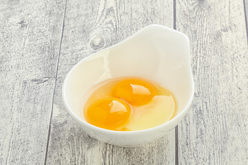 Chicken egg in the bowl