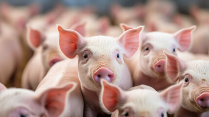 Pigs in pig farm.generative ai