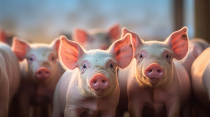 Pigs in pig farm.generative ai - obrazy, fototapety, plakaty