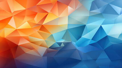 Low Poly Triangle Mosaic Background in Cheerful Orange