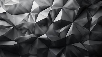 Low Poly Triangle Mosaic Background in Silver and Charcoal