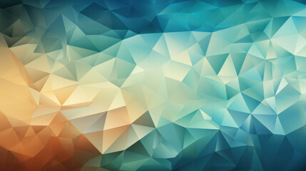 Obraz premium Low Poly Triangle Mosaic Background in Calming Turquoise