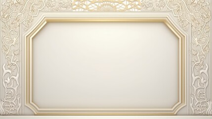 Arabic Islamic Elegant White and Golden Luxury Ornamental Background with Islamic Pattern and Decorative Ornament Frame