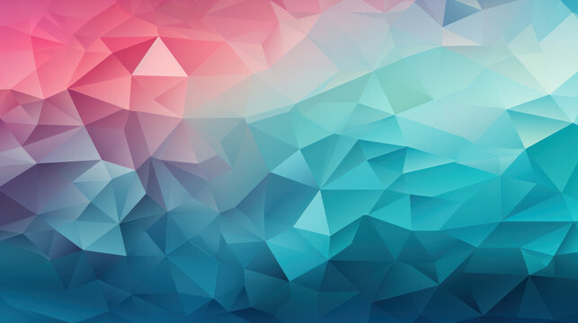 Low Poly Triangle Mosaic Background in Tropical Teal