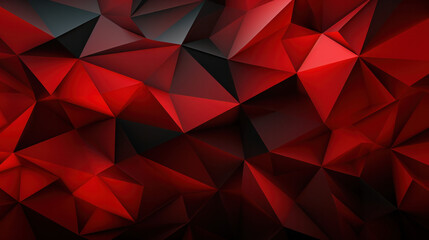 Low Poly Triangle Mosaic in Striking Red