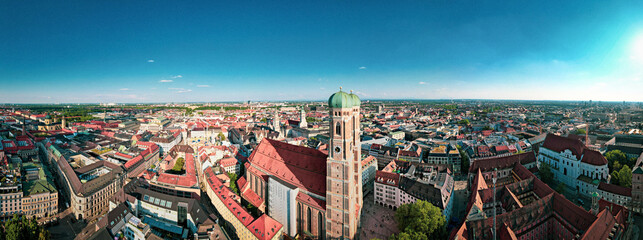 Munich Cathedral Aerial  Landscape