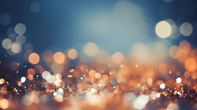 Glittering holiday bokeh effect on blurred background © Ameer