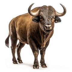 Fototapeta premium Bull in white background, AI generated Image