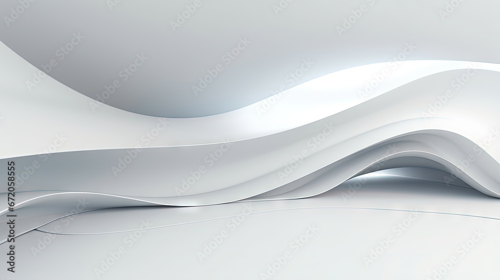 Poster White smooth abstract background. Abstract white and gray color technology modern background design Illustration. Abstract white interior highlights future. Architectural background.