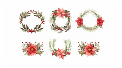 Christmas floral set.